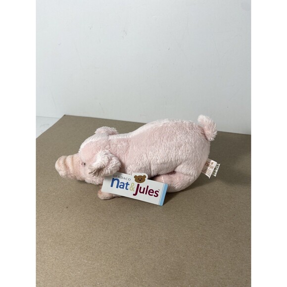 Nat and Jules Small Pink Baby Pig Piglet Beanbag Plush NWTs - Picture 3 of 7